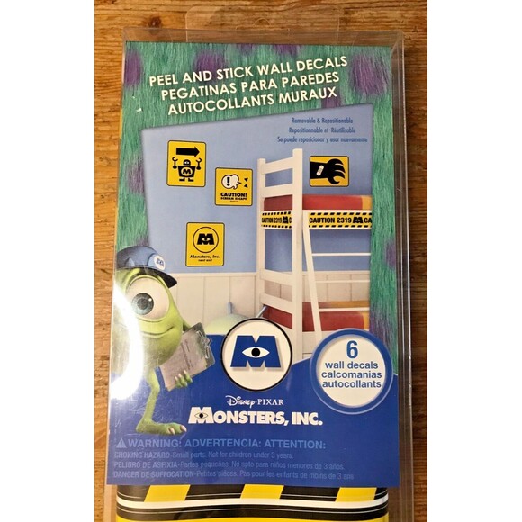Monsters Inc Peel and Stick Giant Wall Decals New Sticker Decal Set Disney Pixar - Picture 1 of 7